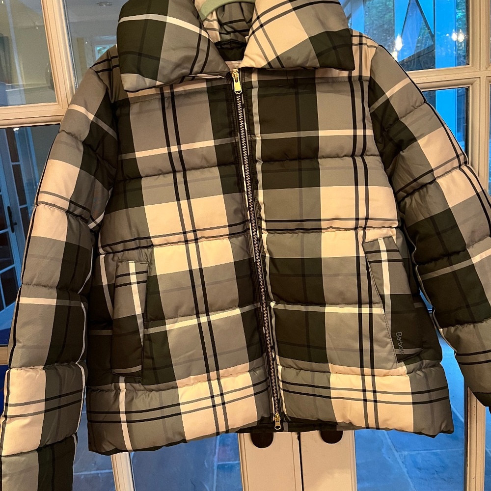 Barbour plaid coat